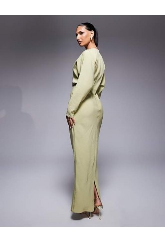 ASOS DESIGN batwing maxi dress in light sage