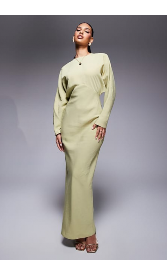 ASOS DESIGN batwing maxi dress in light sage