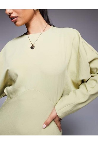 ASOS DESIGN batwing maxi dress in light sage