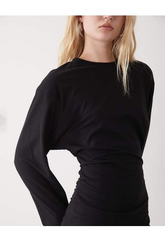 Weekday cinch waist long sleeve mini dress