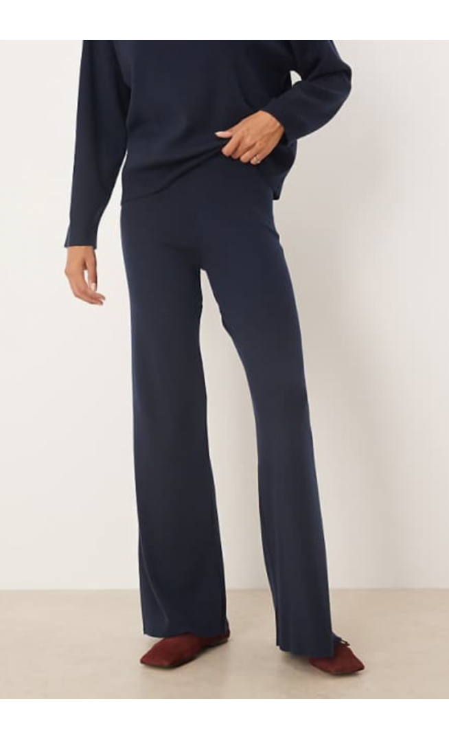 Mango knitted soft touch wide leg co-ord trousers