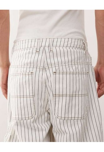 Reclaimed Vintage denim pinstripe carpenter short