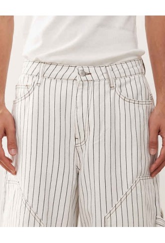 Reclaimed Vintage denim pinstripe carpenter short