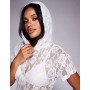 Liquor N Poker sleeveless lace hoodie in white