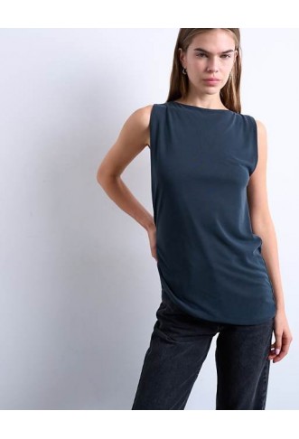 Topshop cupro knot side sleeveless top