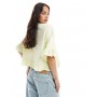 Miss Selfridge ruffle hem t-shirt in butter