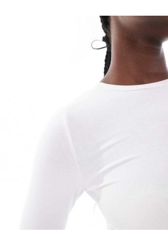 Cotton On long sleeve crew top in white
