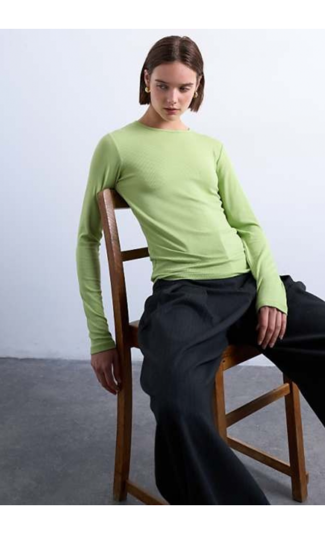 Topshop premium rib long sleeve top