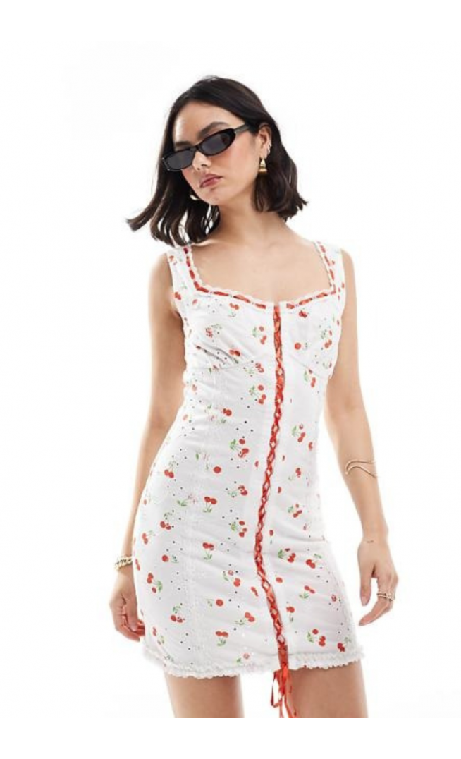 ASOS DESIGN cami strap with corset bodice mini dress