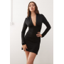 Weekday plunge long sleeve mini dress