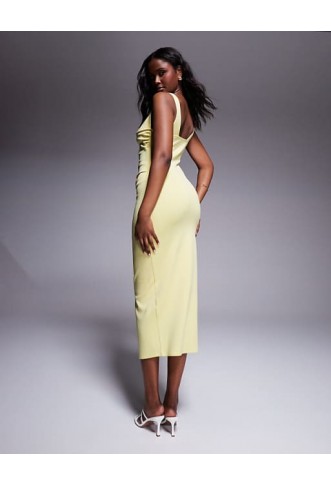 ASOS DESIGN curved neckline midi dress