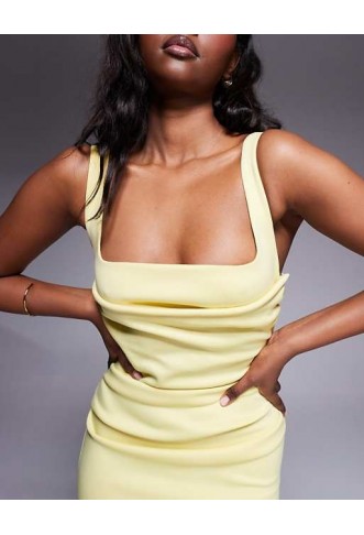 ASOS DESIGN curved neckline midi dress