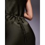 New Look satin cowl neck midi dress in khaki