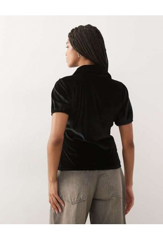 Reclaimed Vintage neat fit velvet shirt