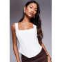 ASOS DESIGN corset top with boning in ivory