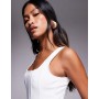 ASOS DESIGN corset top with boning in ivory