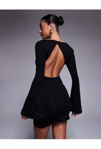 ASOS DESIGN angel sleeve open back mini dress
