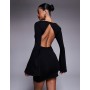 ASOS DESIGN angel sleeve open back mini dress