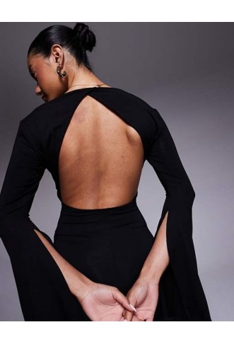 ASOS DESIGN angel sleeve open back mini dress