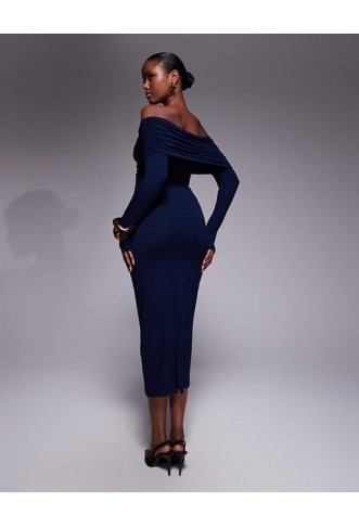 ASOS DESIGN off shoulder twist midi dress