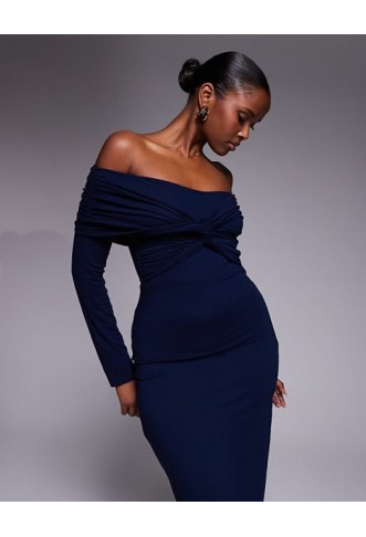 ASOS DESIGN off shoulder twist midi dress