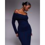 ASOS DESIGN off shoulder twist midi dress