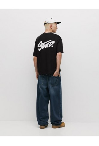 Pull&Bear T-shirt with stwd logo in black