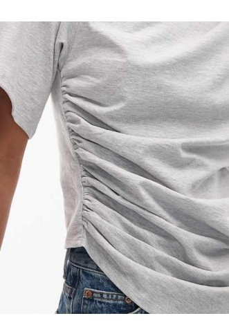 ASOS DESIGN t-shirt with ruched asymmetric top