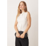 Mango satin look high neck draped sleeveless top