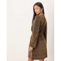 Vila gold foil tie waist mini dress