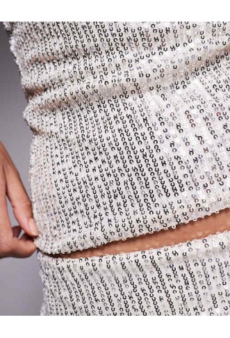 Fashionkilla exclusive sequin scoop neck cami top