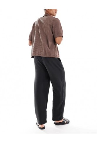 ASOS DESIGN wide leg trouser in black