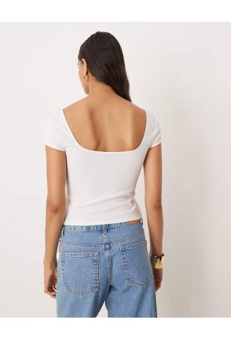 ASOS DESIGN milkmaid cap sleeve ruched bust top