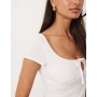 ASOS DESIGN milkmaid cap sleeve ruched bust top