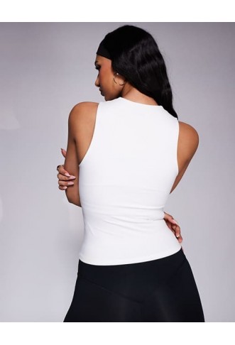 4505 Icon soft touch high neck tank with inner bra