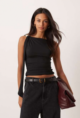 ASOS DESIGN scarf top with...