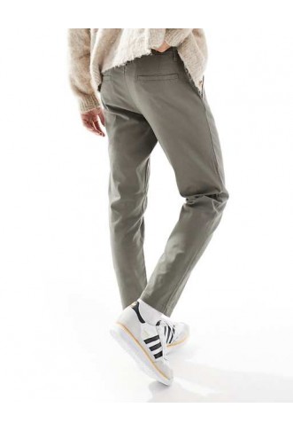 ASOS DESIGN tapered chinos in charcoal