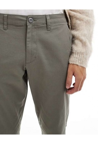 ASOS DESIGN tapered chinos in charcoal