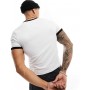 ASOS DESIGN muscle-fit ringer t-shirt in white