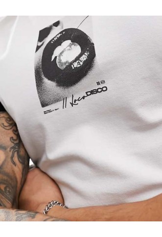 ASOS DESIGN muscle-fit ringer t-shirt in white