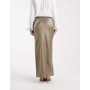 4th & Reckless satin column maxi skirt in olive