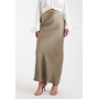 4th & Reckless satin column maxi skirt in olive