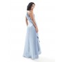TFNC Petite Bridesmaid one shoulder satin maxi dress