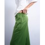 Topshop Satin tie waist wide leg trouser in green