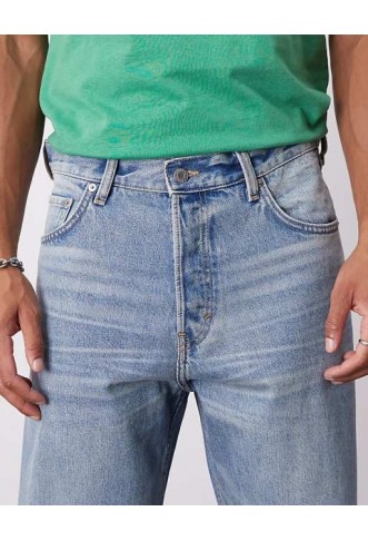 Weekday Ray relaxed fit tapered jeans in blue