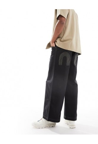 ASOS DESIGN loose trousers in black