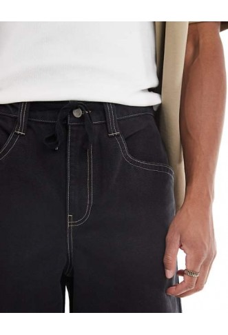 ASOS DESIGN loose trousers in black