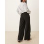 JDY high wasted wide leg trouser in black