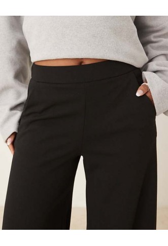 JDY high wasted wide leg trouser in black