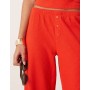ASOS DESIGN wide leg waffle trouser in red